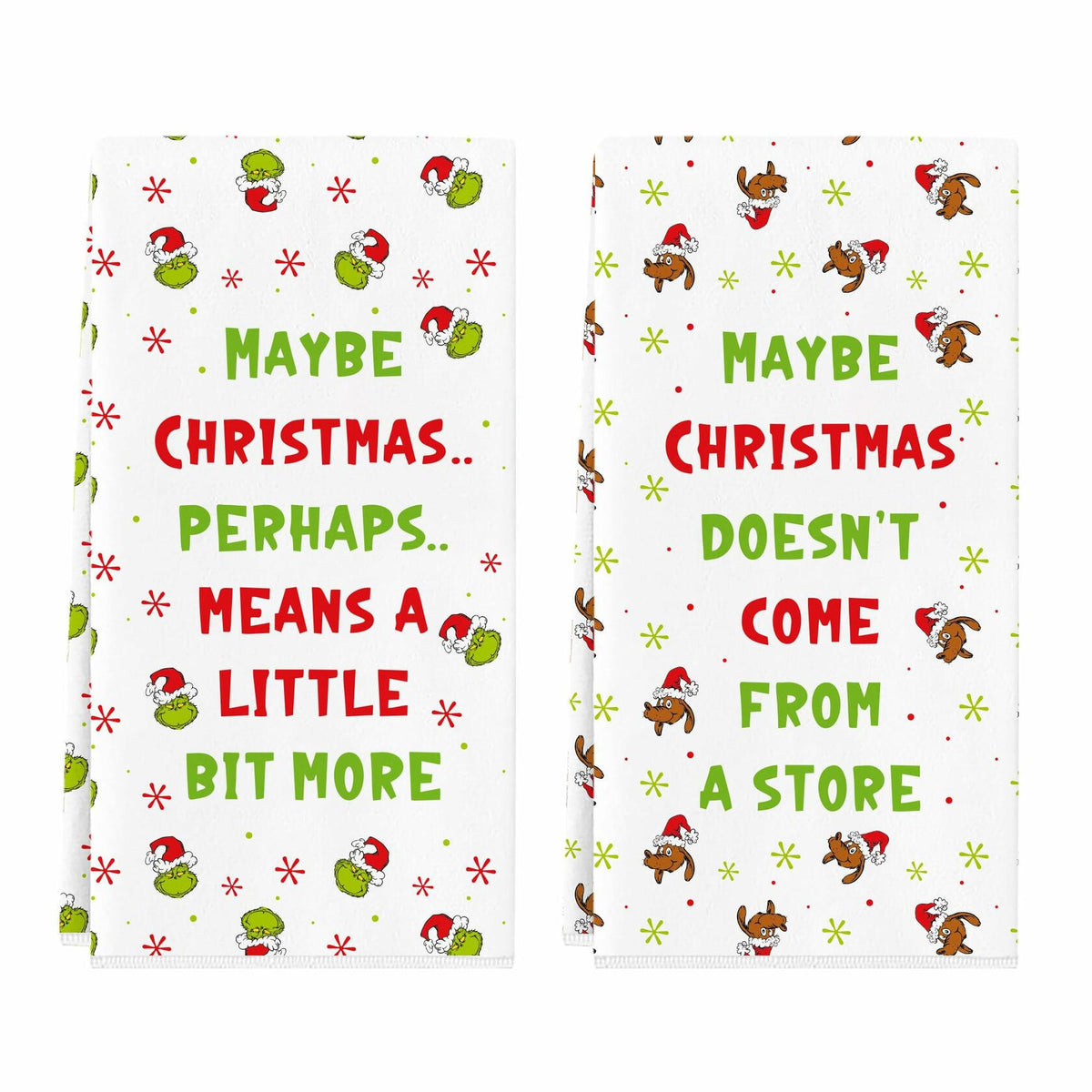 Paquete de 2 toallas navideñas divertidas, absorbentes para cocina o baño, regalos de intercambio (White Elephant)