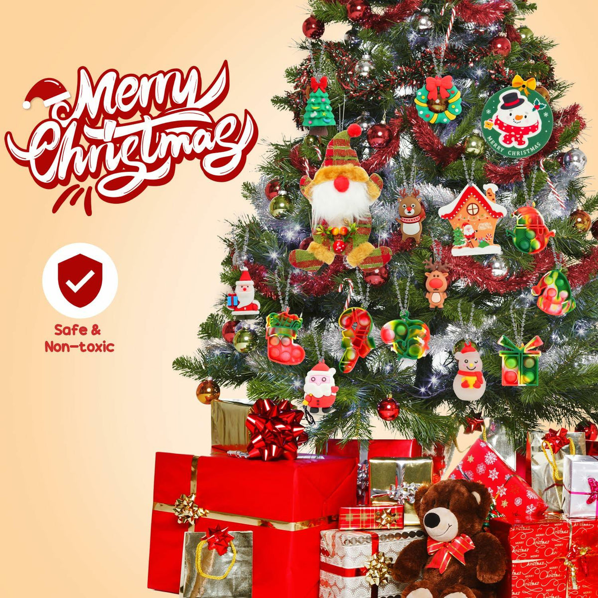 Calendario de Adviento BUSY DINOS 2024, cuenta regresiva de Navidad, 24 días, adorno para árbol