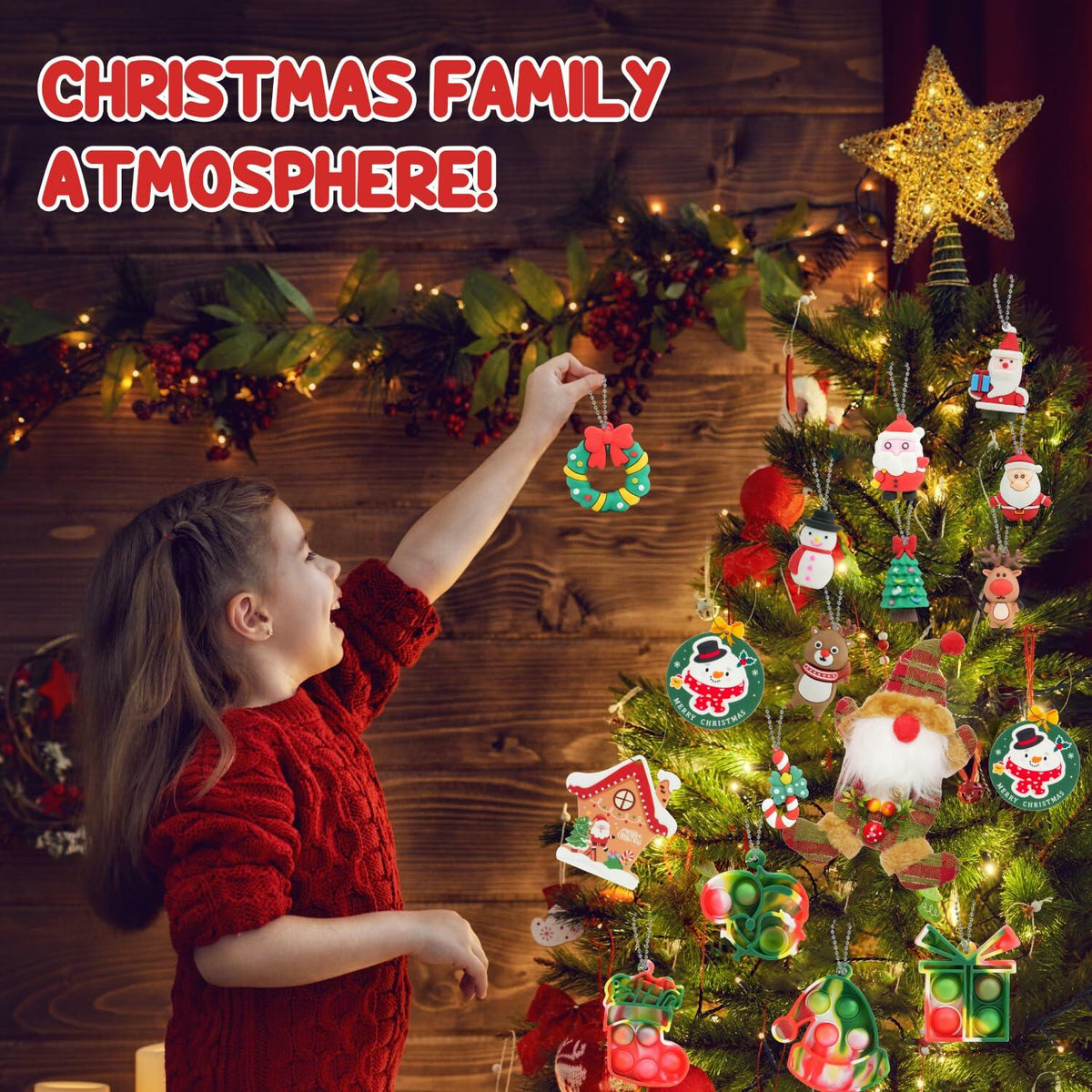 Calendario de Adviento BUSY DINOS 2024, cuenta regresiva de Navidad, 24 días, adorno para árbol