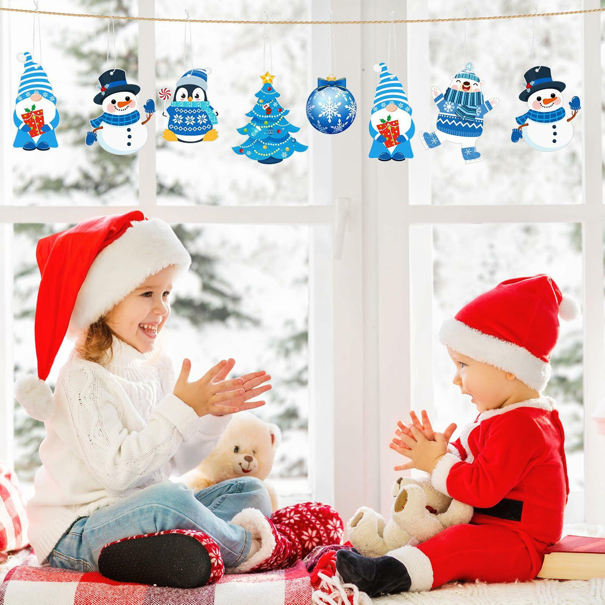 Kit de manualidades de invierno Zhanmai, adornos de bricolaje, pegatinas de Navidad, 36 juegos