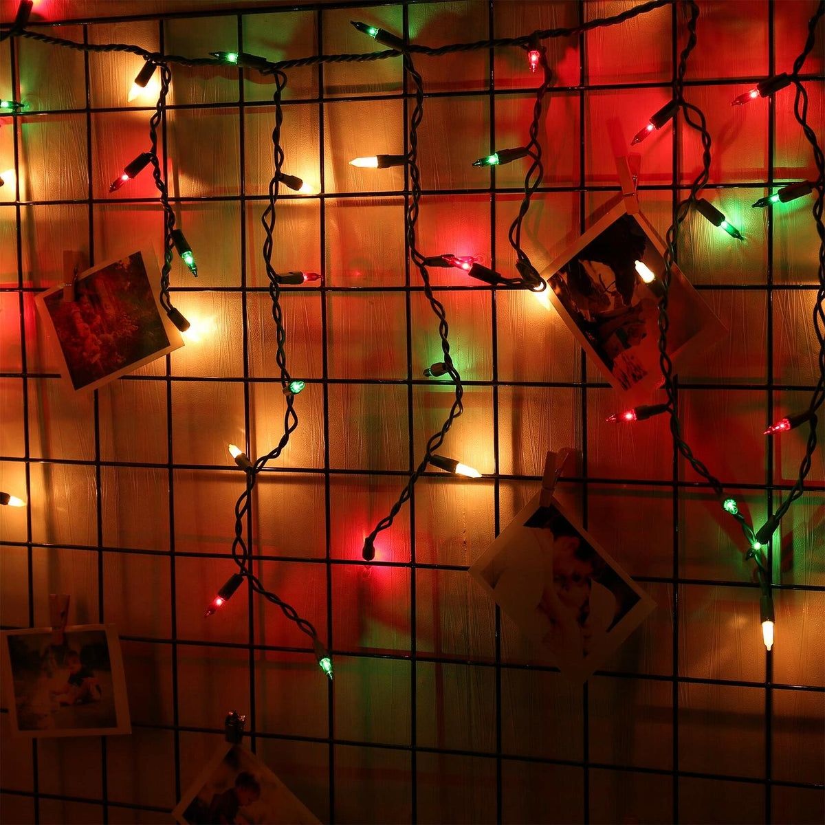 Luces de cortina navideñas de carámbanos RECESKY de 7.7 pies y 100 luces multicolor para interiores y exteriores