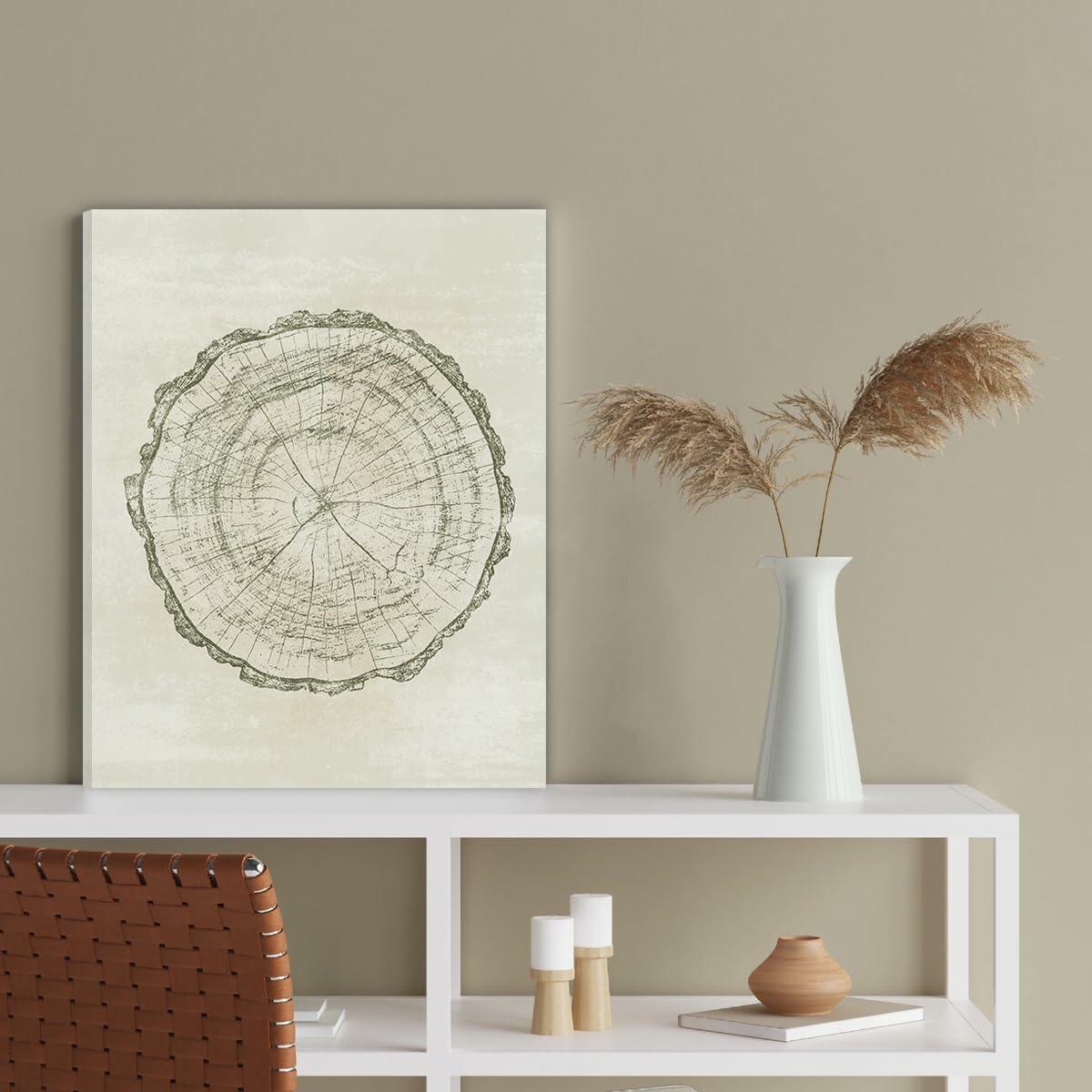 Arte de pared en lienzo de anillos de árbol Anyzal, 6 paneles, gris, 8x10 pulgadas