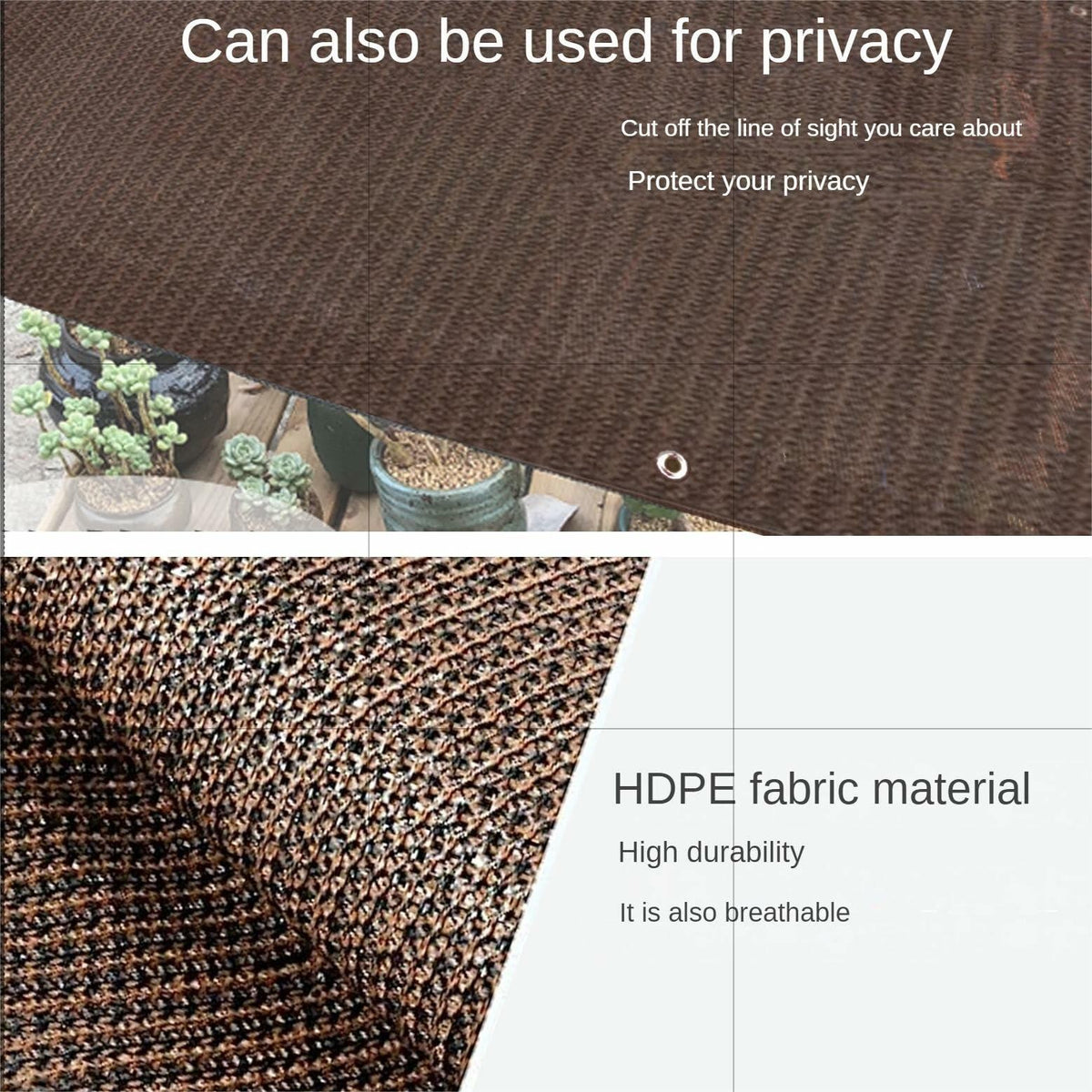 Toldo rectangular para sombra Demoul, 185 GSM, protección UV, color trigo, 9.84'x9.84'