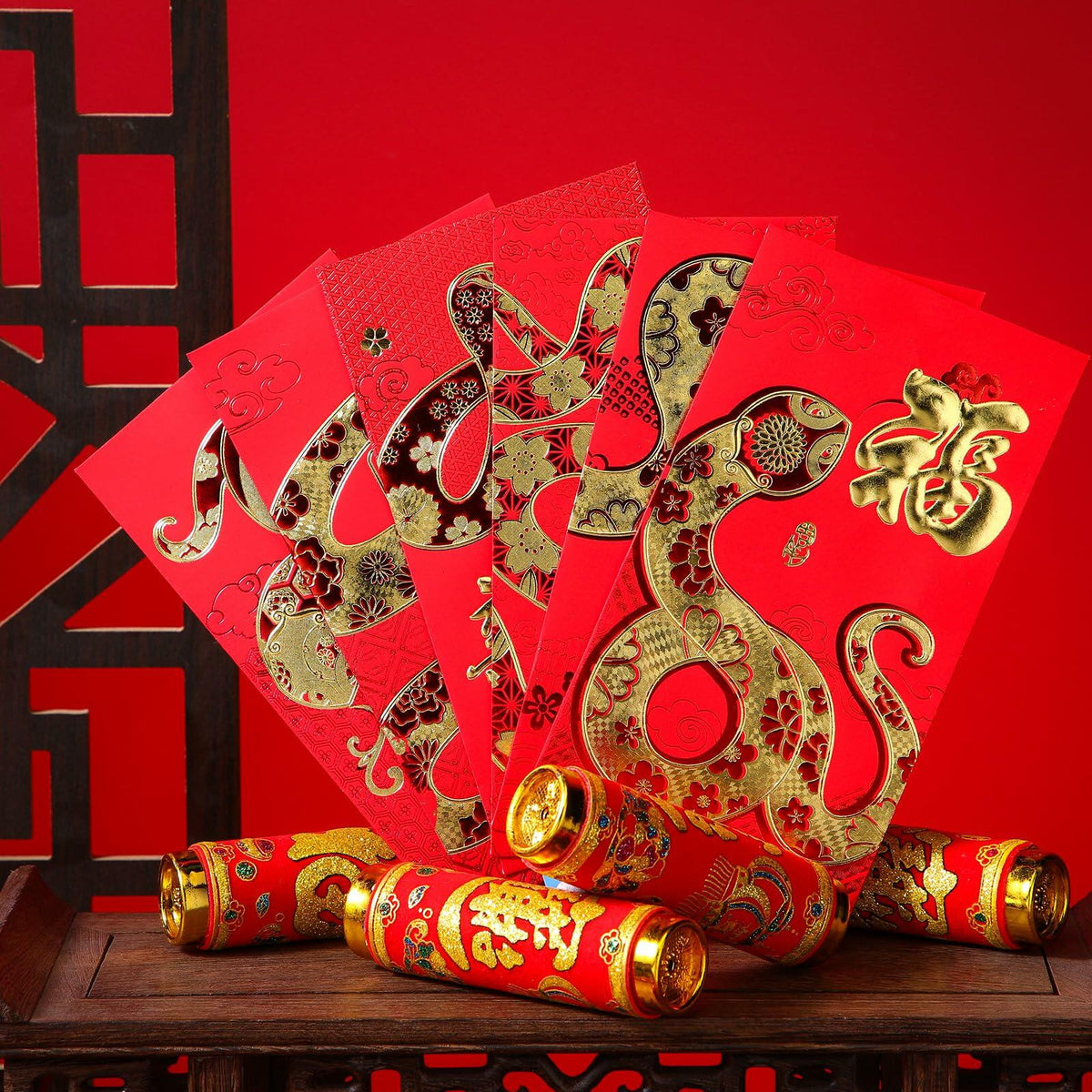 Marspark 36pcs 2025 Lunar Snake Year Red Envelopes Lucky Money Red