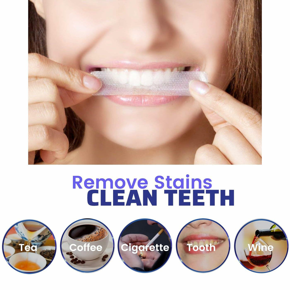 Kit de blanqueamiento dental Care Enamel Whitening Strips, sabor menta, 28 tiras