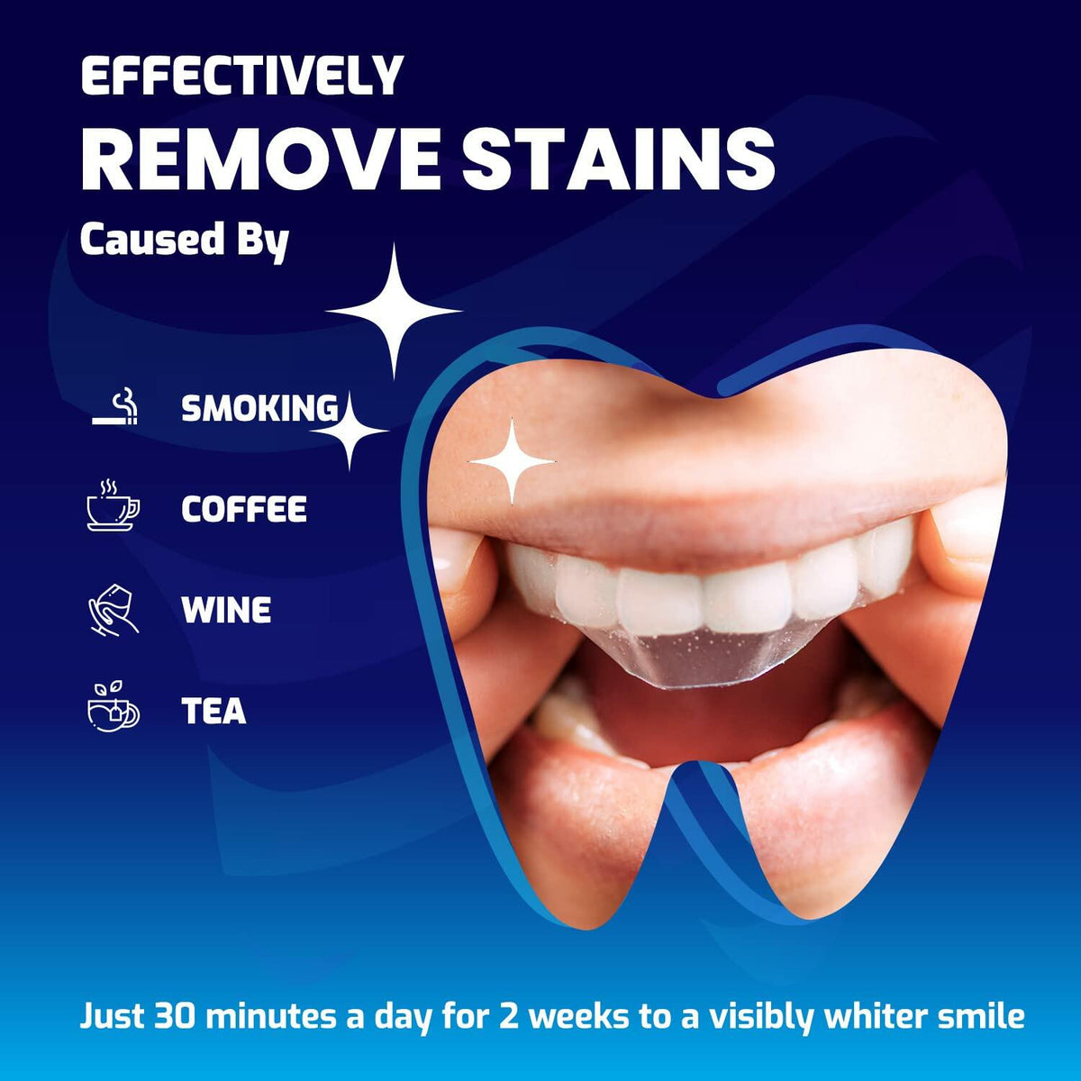 Kit de blanqueamiento dental Care Enamel Whitening Strips, sabor menta, 28 tiras
