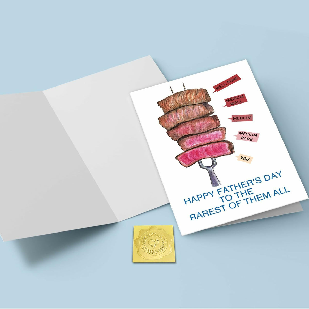 Tarjeta de felicitación para papá con juego de palabras "Pun Beef" para el Día del Padre - Rarest - Unidad