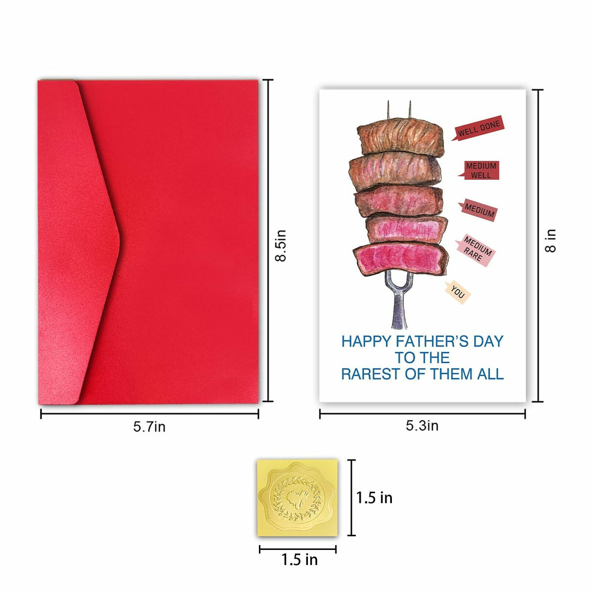 Tarjeta de felicitación para papá con juego de palabras "Pun Beef" para el Día del Padre - Rarest - Unidad