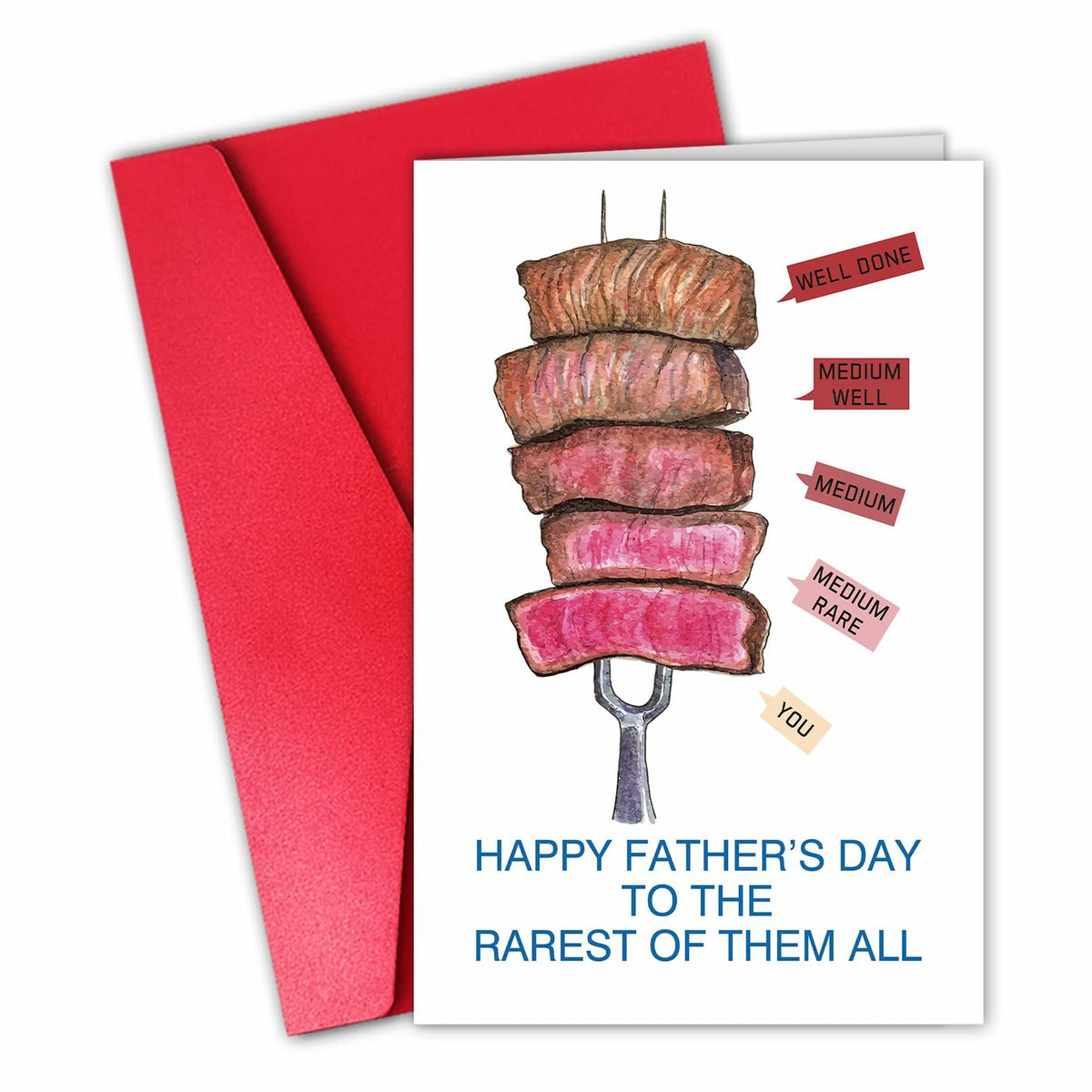 Tarjeta de felicitación para papá con juego de palabras "Pun Beef" para el Día del Padre - Rarest - Unidad