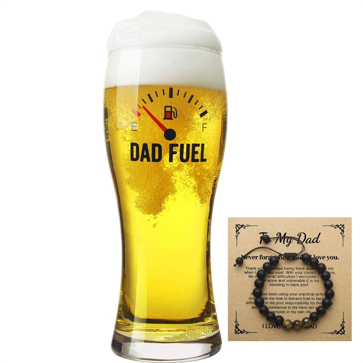 Vaso de cerveza divertido Luka Tech de 450 ml, regalo único para papá en el Día del Padre