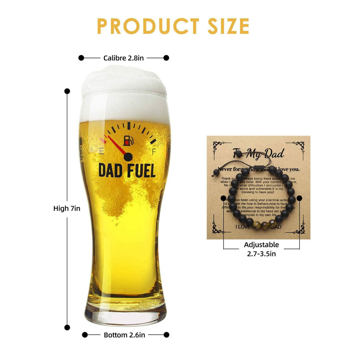 Vaso de cerveza divertido Luka Tech de 450 ml, regalo único para papá en el Día del Padre