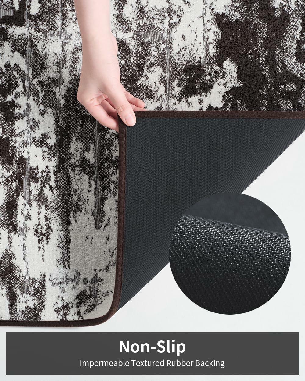 Alfombra de baño PADOOR absorbente antideslizante con base de goma 17x24 café moca