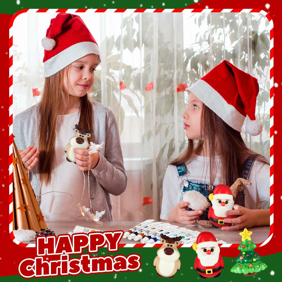 Poen, paquete de 12 juguetes suaves de crecimiento lento para Navidad, manualidades navideñas para niños
