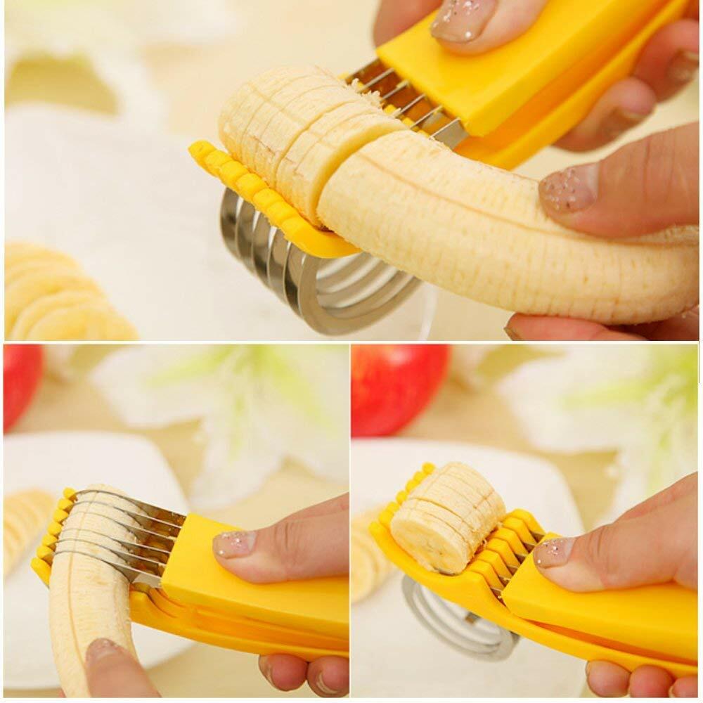 Cortador de plátanos Guyuyii, rápido y seguro, para rebanadas uniformes, utensilio de cocina