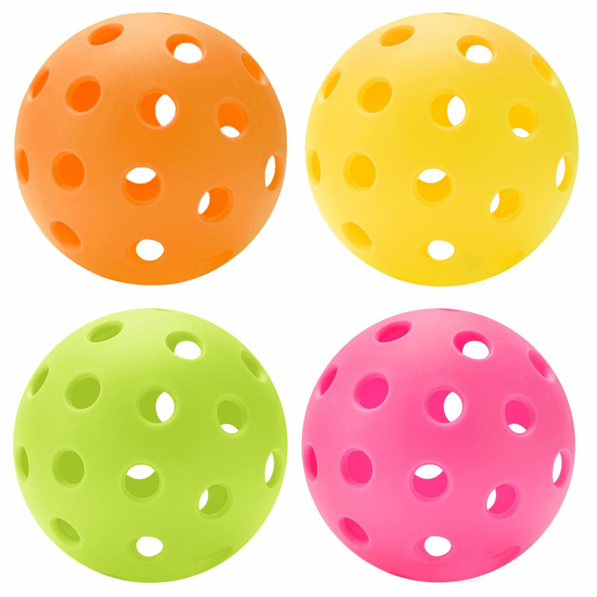 Pelotas de Pickleball U-pick, 40 agujeros, para exteriores, duraderas, de alta elasticidad, paquete de 4, multicolor
