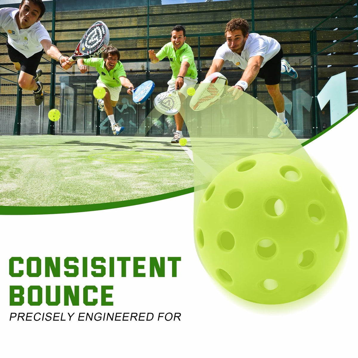 Pelotas de Pickleball U-pick, 40 agujeros, para exteriores, duraderas, de alta elasticidad, paquete de 4, multicolor