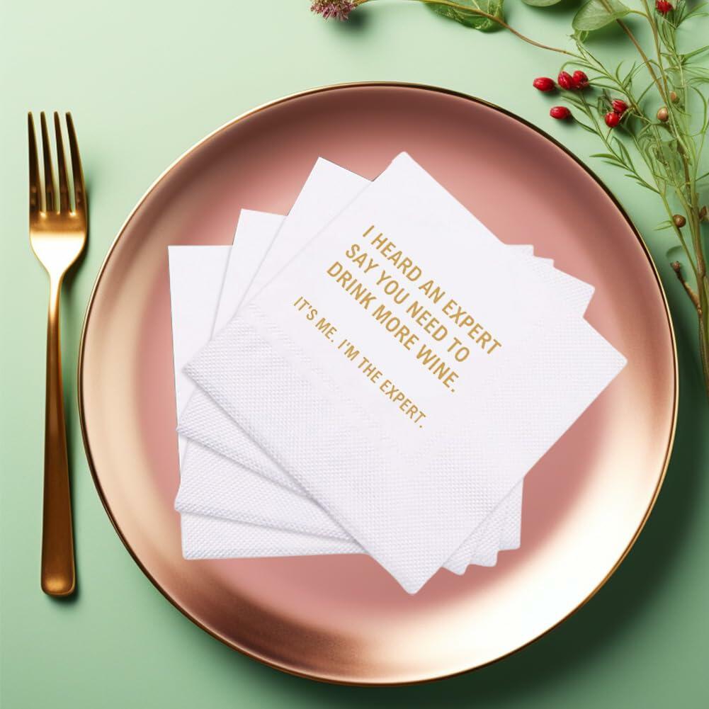 VOWFOO Came For The Wine Stayed For Gossip Funny Cocktail Napkins 100pcs 4.5x4.5