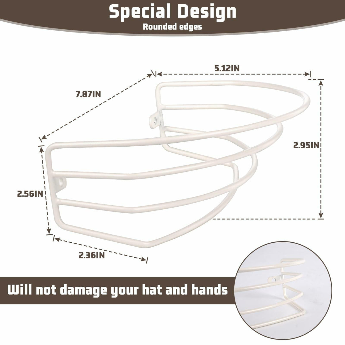 Organizador de pared para gorras de béisbol Fikoksol, de metal, 2 piezas, negro