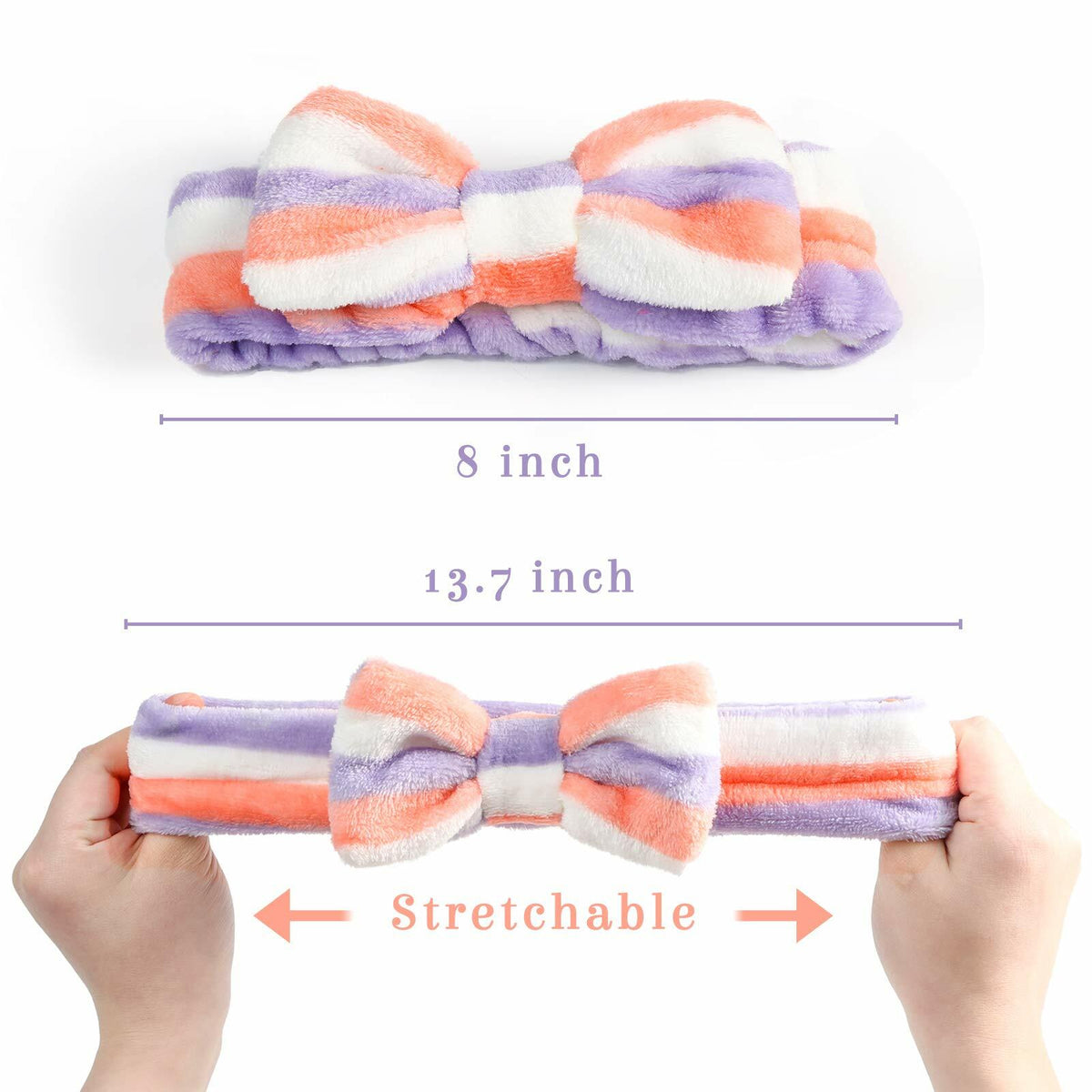 Set de 8 diademas para spa de 3 Otters, de microfibra suave, para lavado de cara para mujeres y niñas