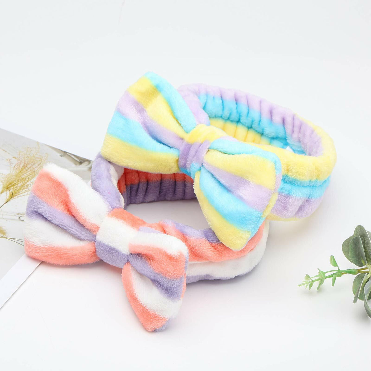 Set de 8 diademas para spa de 3 Otters, de microfibra suave, para lavado de cara para mujeres y niñas