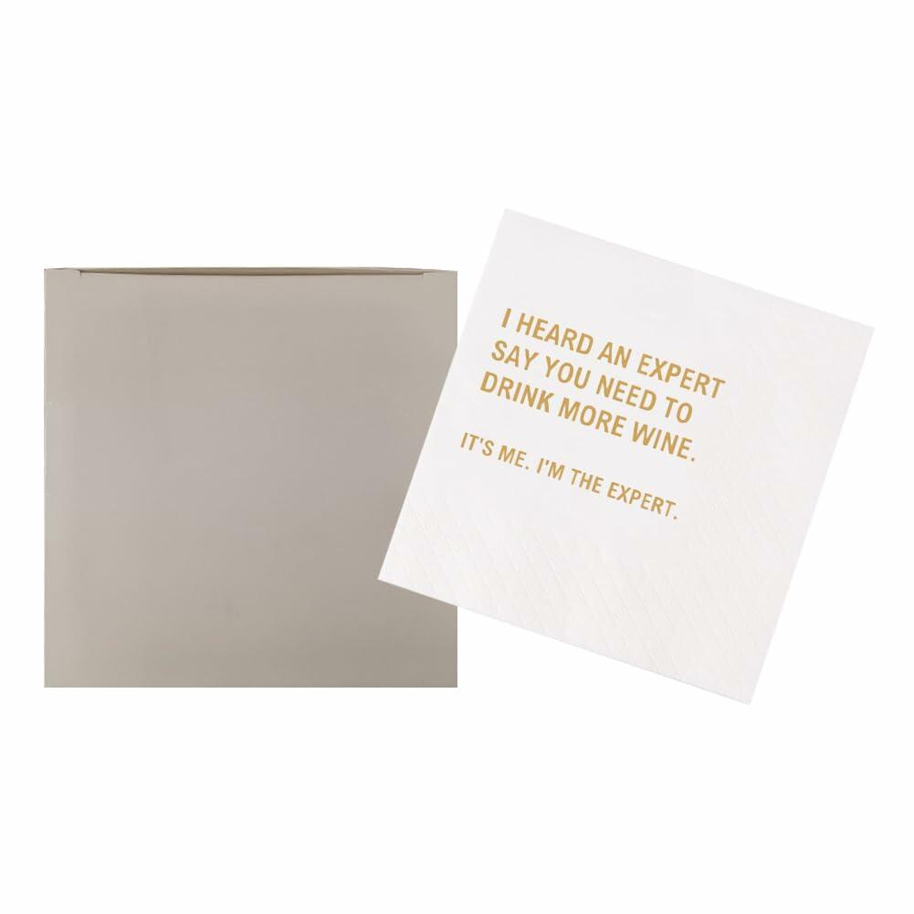 [Like New] VOWFOO Funny Quotes Cocktail Napkins 4.5x4.5 2-ply 100pcs Gossip