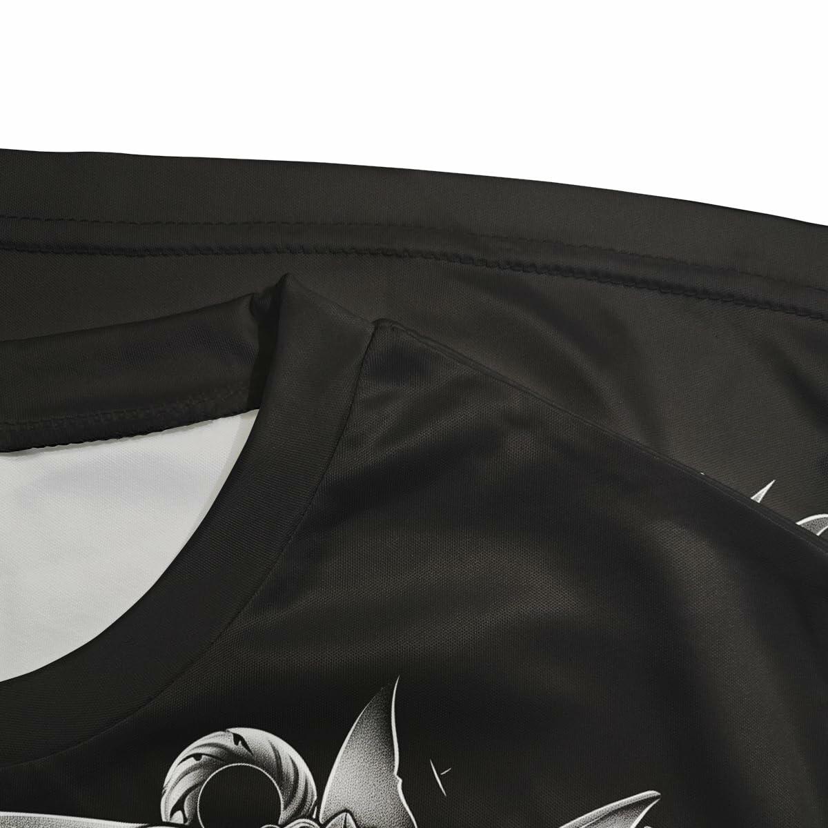 Camiseta negra de manga corta con diseño creativo de tiburón para hombre Faiwvhe, talla L