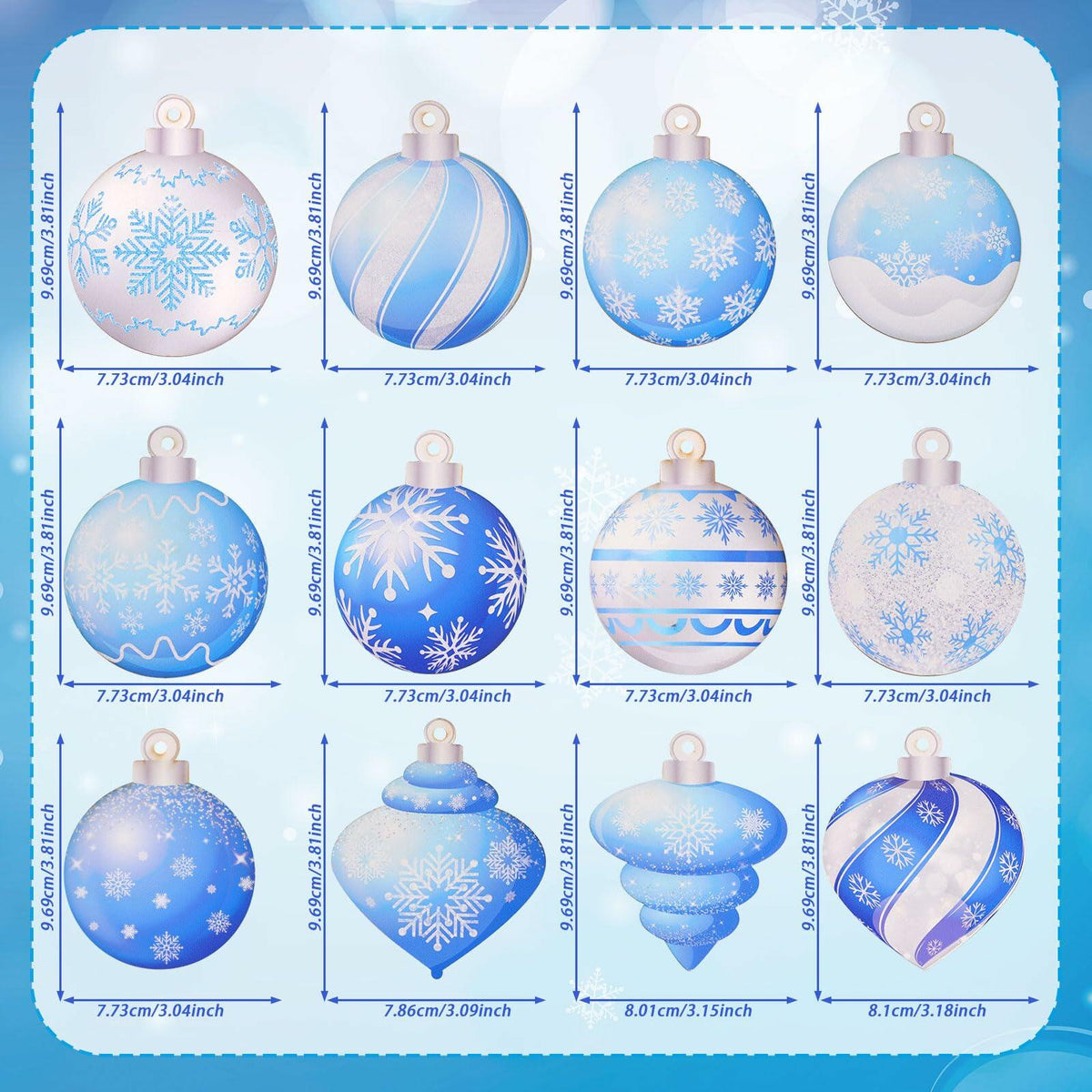 HOWAF 36 piezas de adornos de copos de nieve de madera para decoración de árbol de Navidad