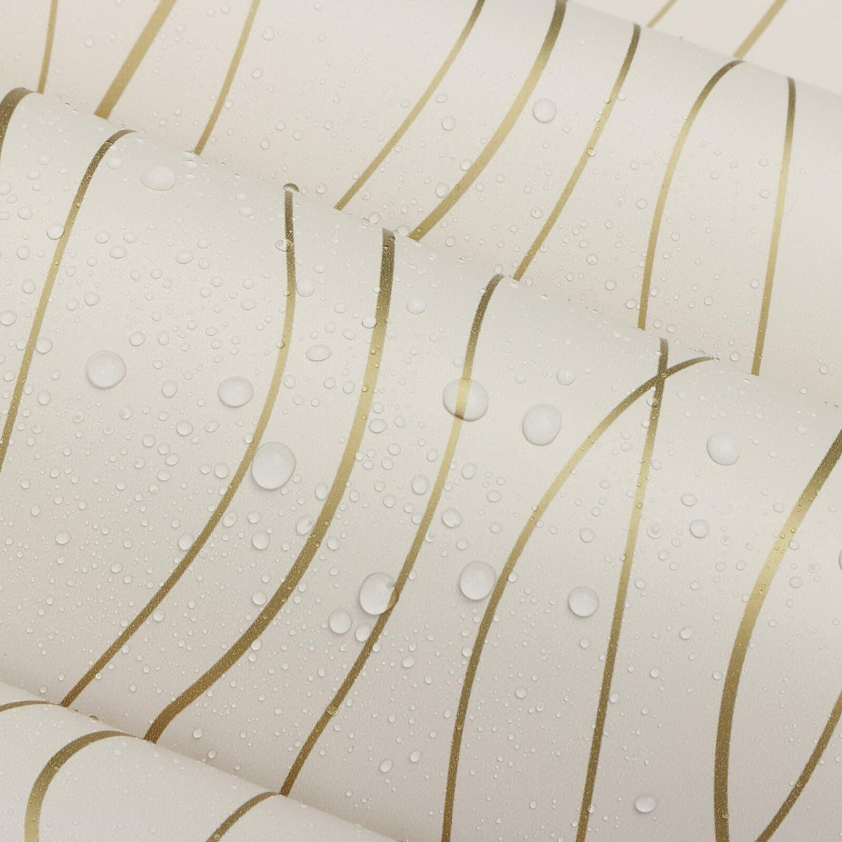 Papel pintado adhesivo de tela de hierba Dimoon, 200 x 44 cm, textura de lino azul y dorado