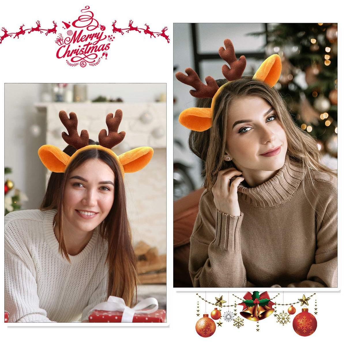 Diadema de astas de reno ZEYER, accesorio para el cabello de Navidad, lindo, 1 unidad