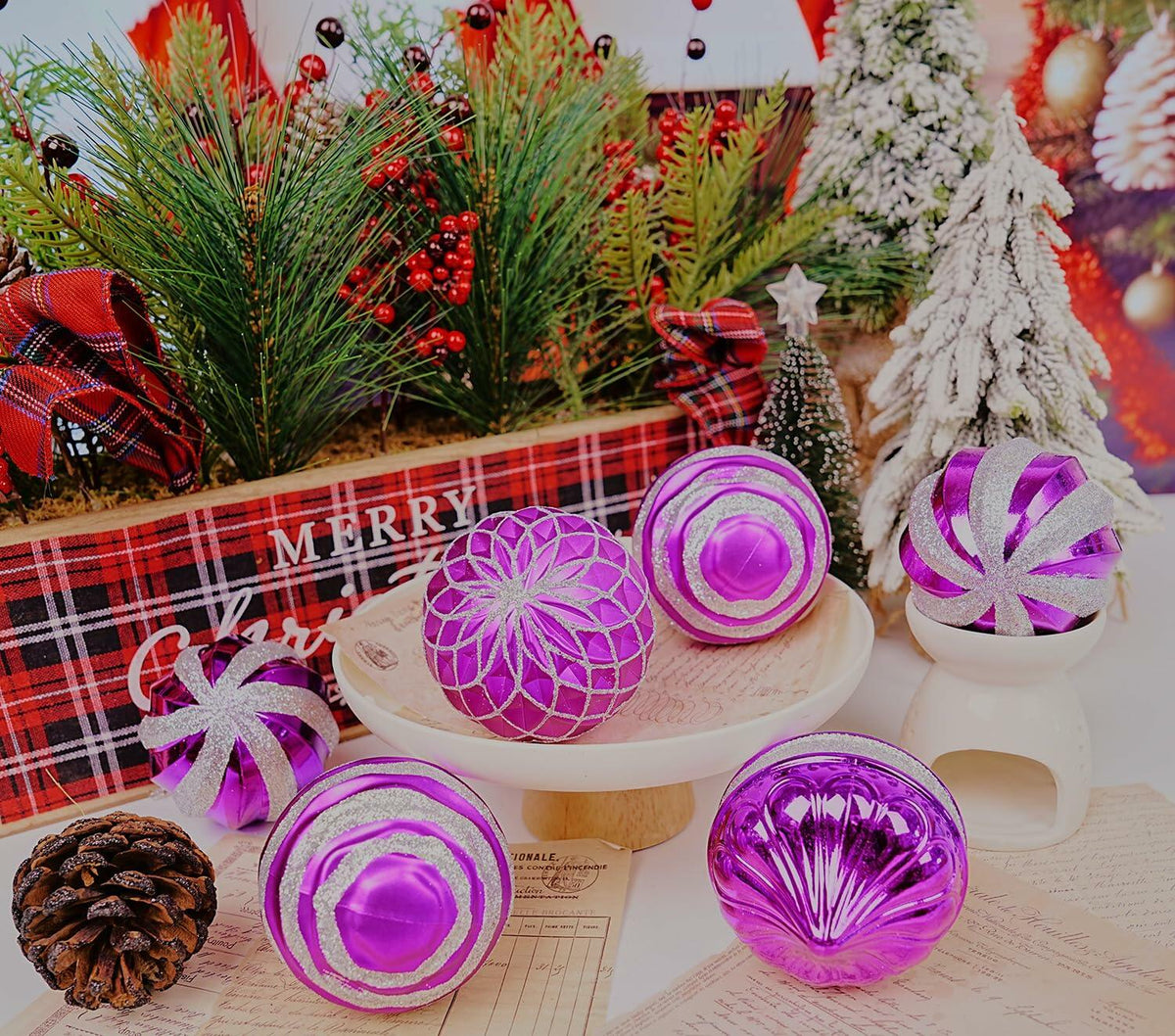 Set de 9 adornos navideños Dohance, bolas de decoración para árbol, decoración festiva