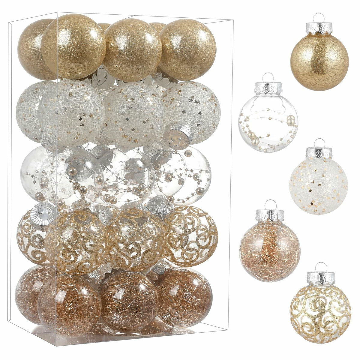 [Como nuevo] YYHUAWU Set de adornos de bolas de Navidad para colgar en el árbol, decoración navideña