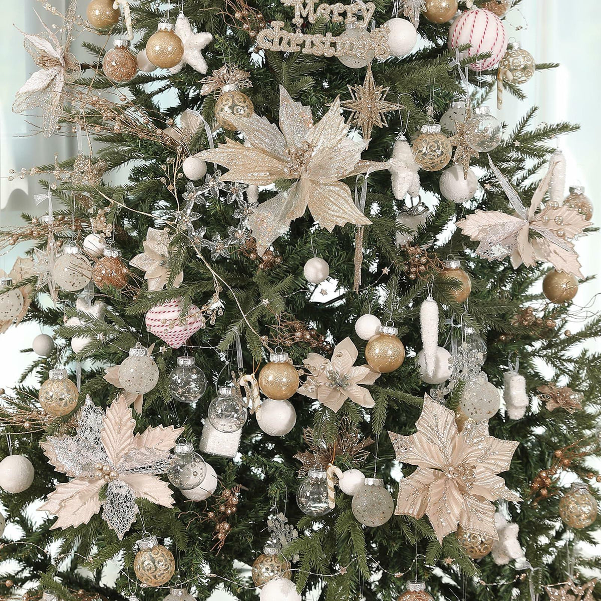 [Como nuevo] YYHUAWU Set de adornos de bolas de Navidad para colgar en el árbol, decoración navideña