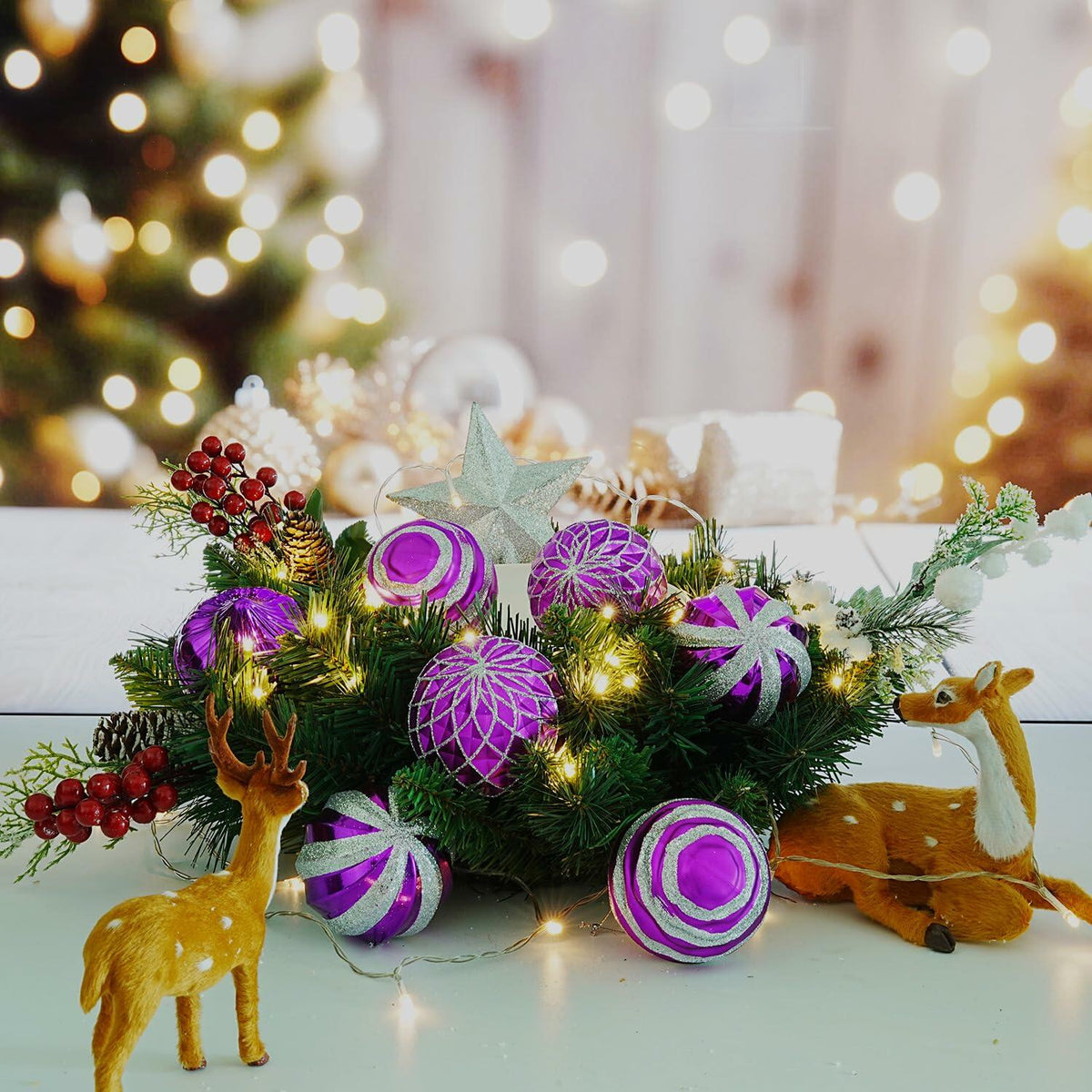 Set de 9 adornos navideños Dohance, bolas de decoración para árbol, decoración festiva