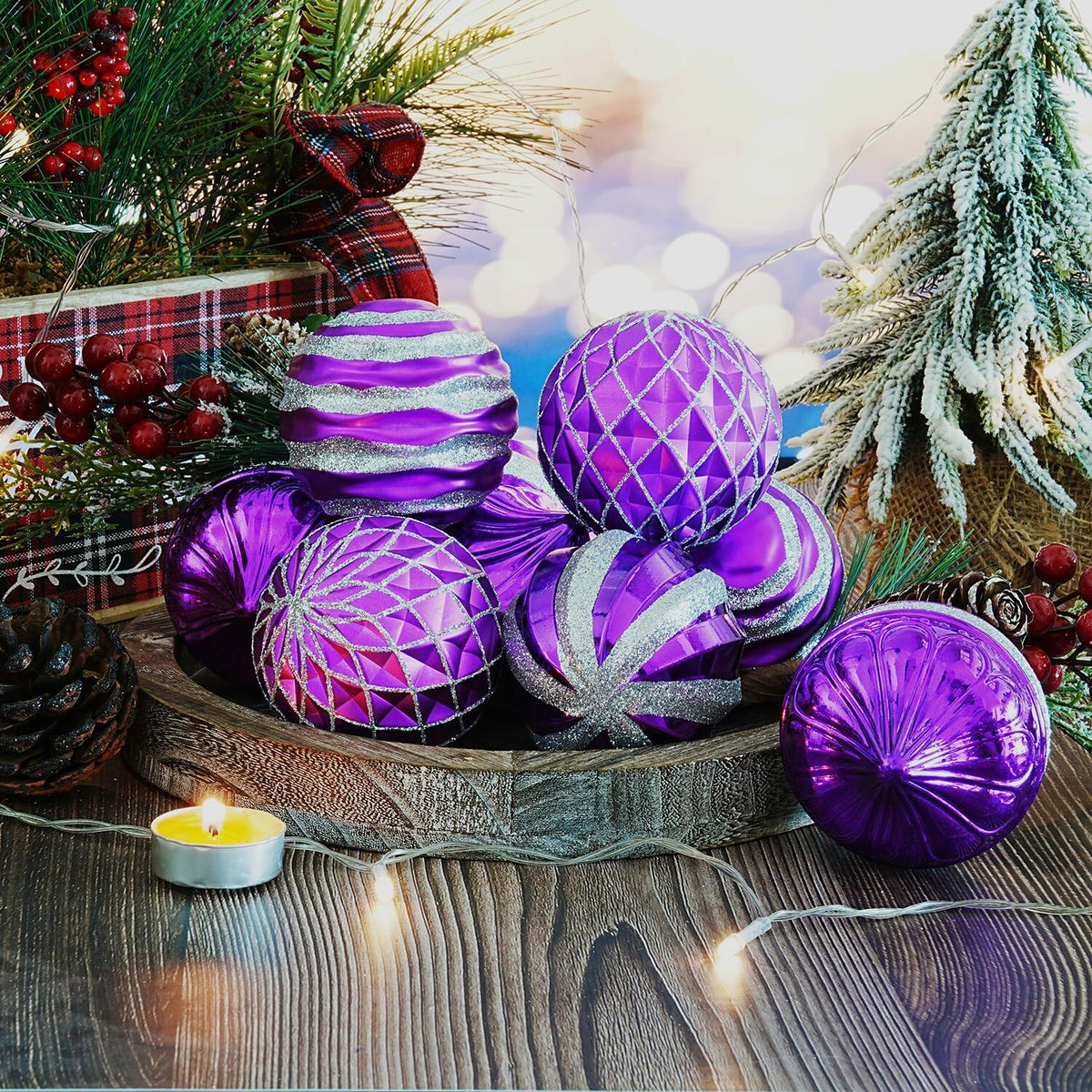Set de 9 adornos navideños Dohance, bolas de decoración para árbol, decoración festiva
