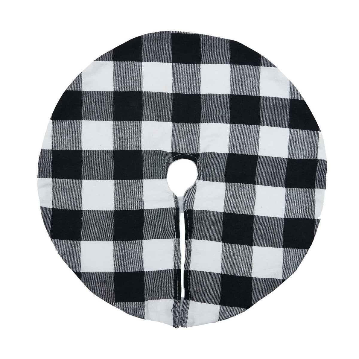 Paquete de 4 faldas para árbol de Navidad, 15", a cuadros blanco y negro, decoración navideña