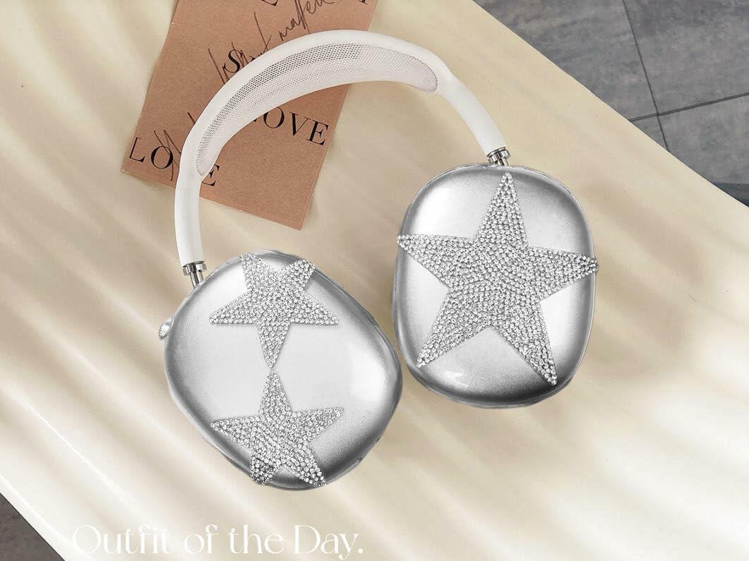 Funda protectora suave con diseño de estrellas brillantes para Apple AirPods Max 2024/2020
