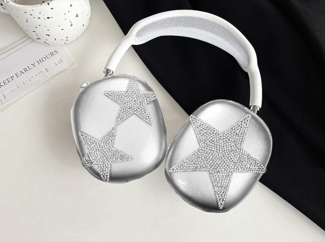 Funda protectora suave con diseño de estrellas brillantes para Apple AirPods Max 2024/2020