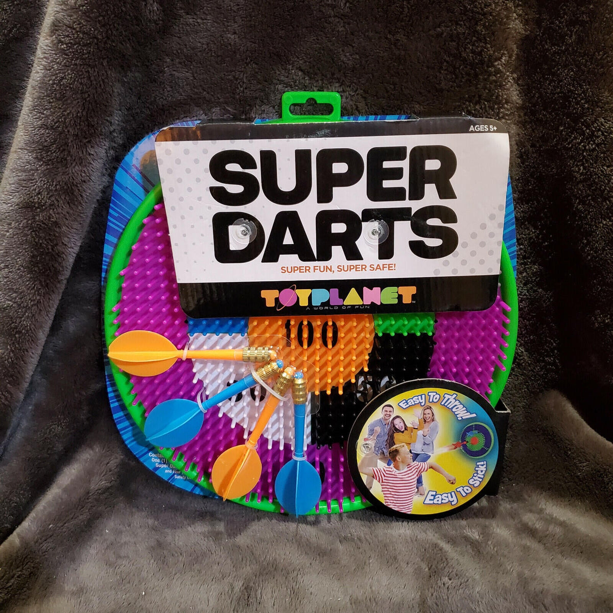 Diana de dardos Big Time Toys Super Dart, dardos de fácil lanzamiento y fácil adhesión, multicolor