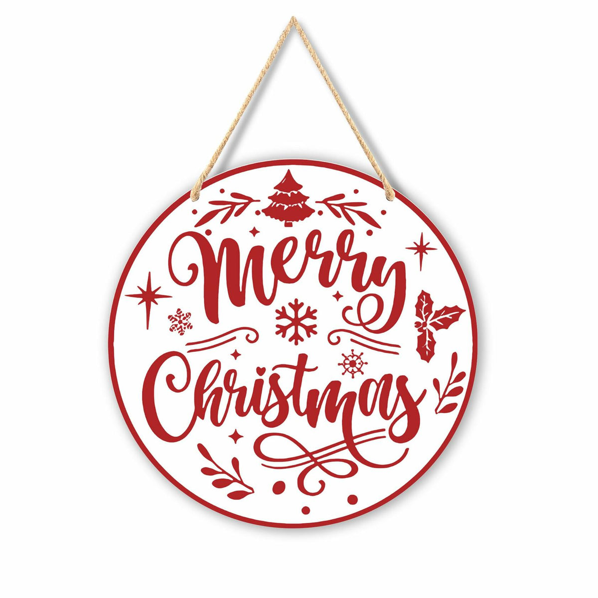 Letrero decorativo de madera para colgar en pared o puerta con motivo de Feliz Navidad de Absnfatu