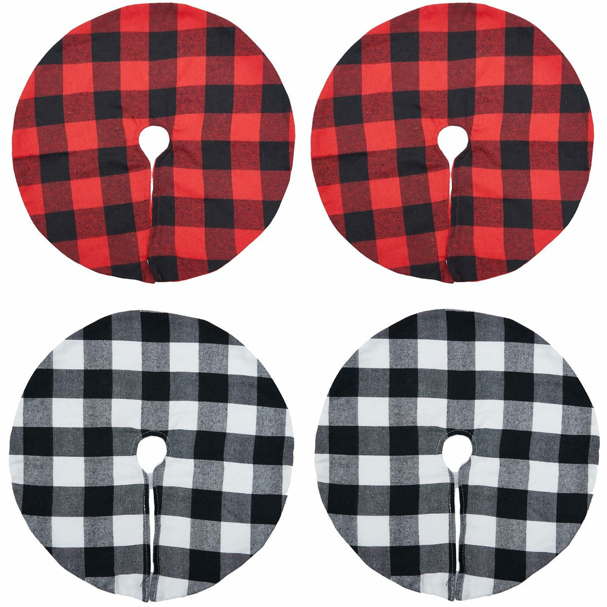 4 Pieces Christmas Tree Skirt Decoration 15" Mini Xmas Tree Skirt Set