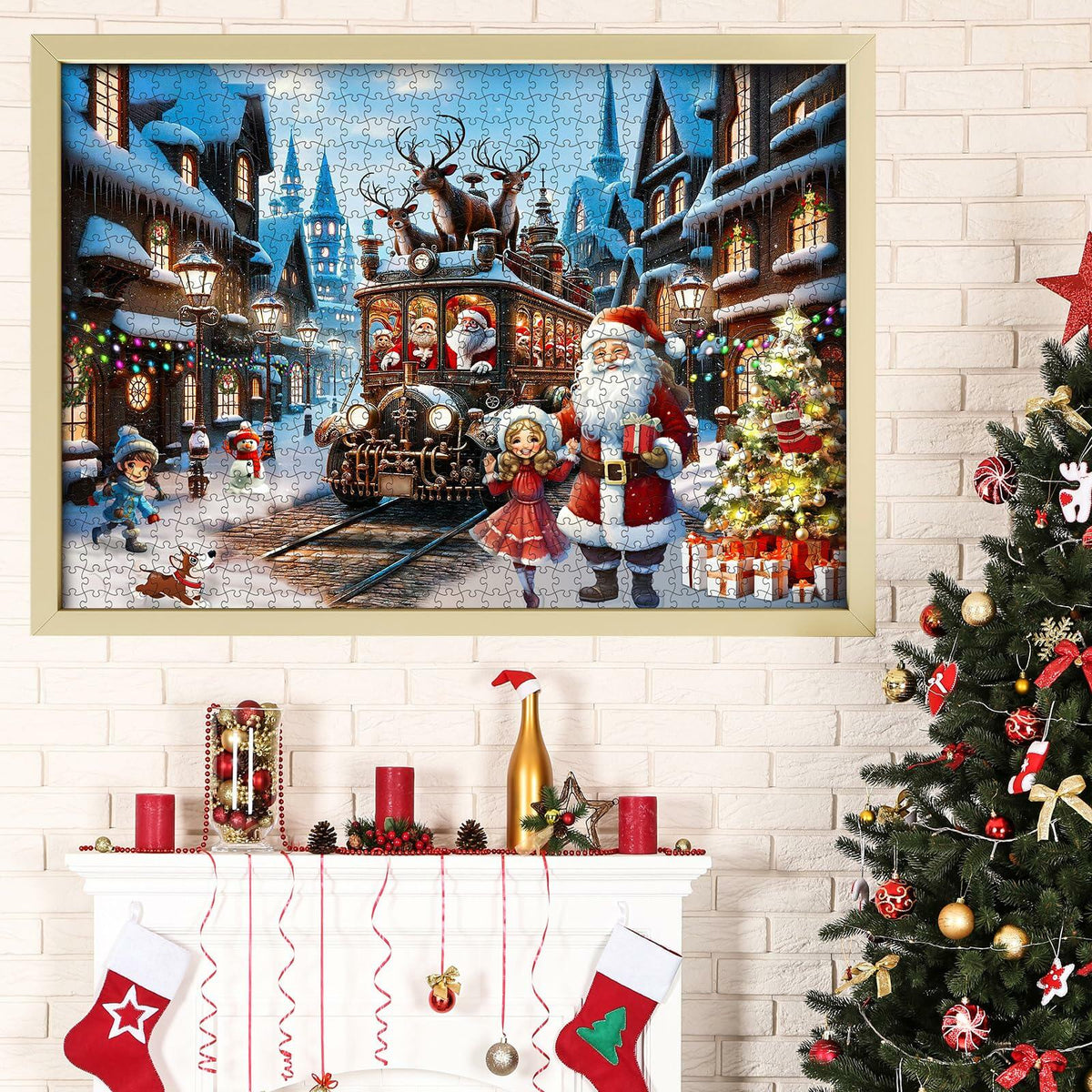 Rompecabezas de Adviento de Navidad 2024, 1008 piezas, calendario de papel, decoración festiva, verde
