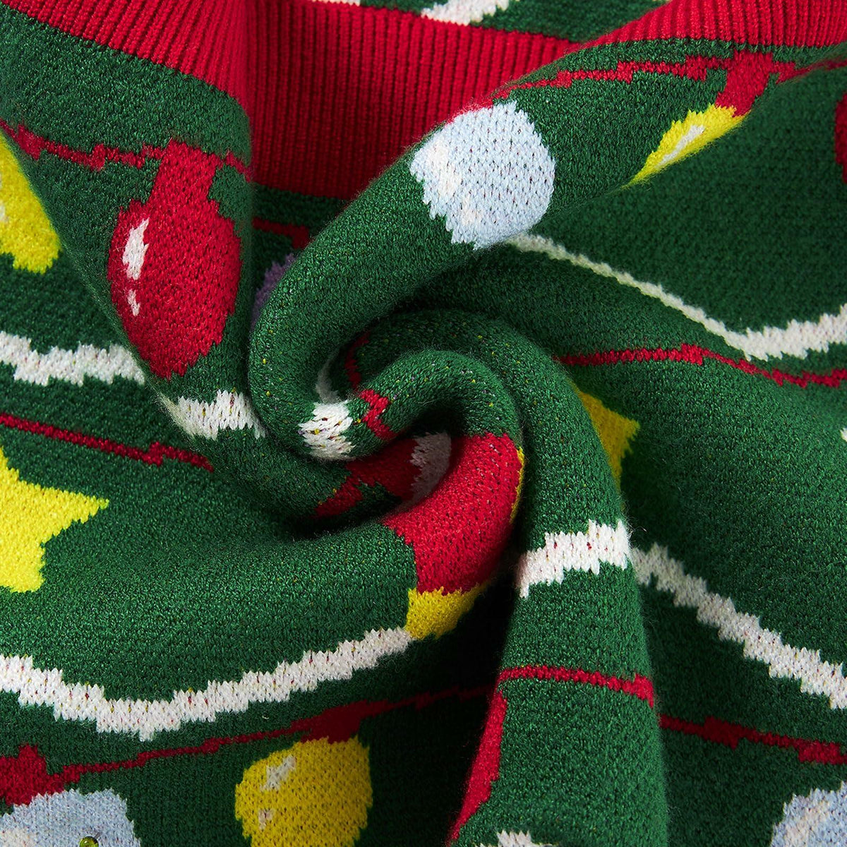 Mameluco tipo suéter de Navidad para bebé niño SunFocus, color verde con luces de colores, talla 6-12M
