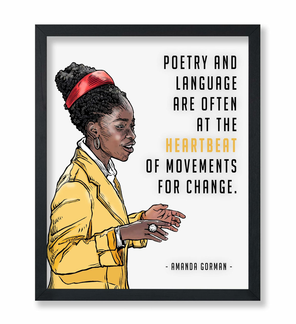 Póster de Amanda Gorman, Maestra de la Poesía, 8x10, sin marco