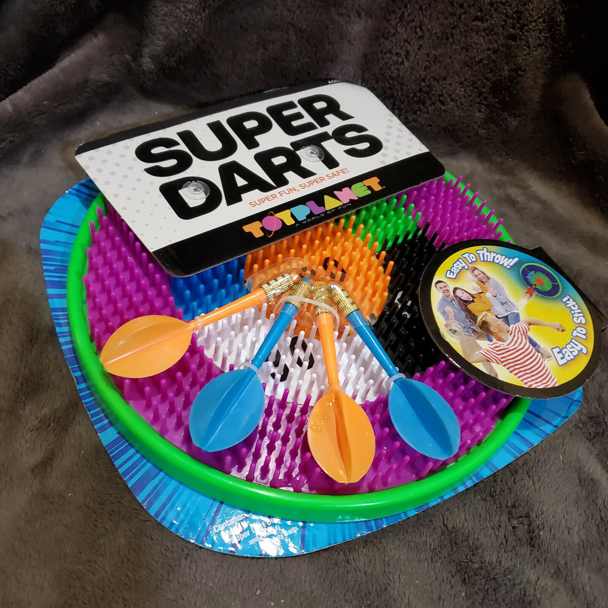 Diana de dardos Big Time Toys Super Dart, dardos de fácil lanzamiento y fácil adhesión, multicolor
