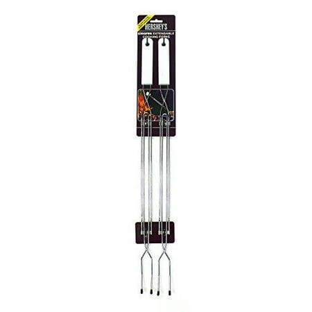 Tenedores extensibles de acero inoxidable Room Essentials, paquete de 2, mango de polipropileno negro