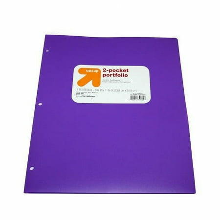 Carpeta de plástico de 2 bolsillos up & up, morada, 11.38x9.38 pulgadas