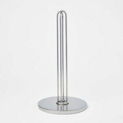Portarrollos de papel toalla de acero inoxidable de pie Threshold, 13", plateado