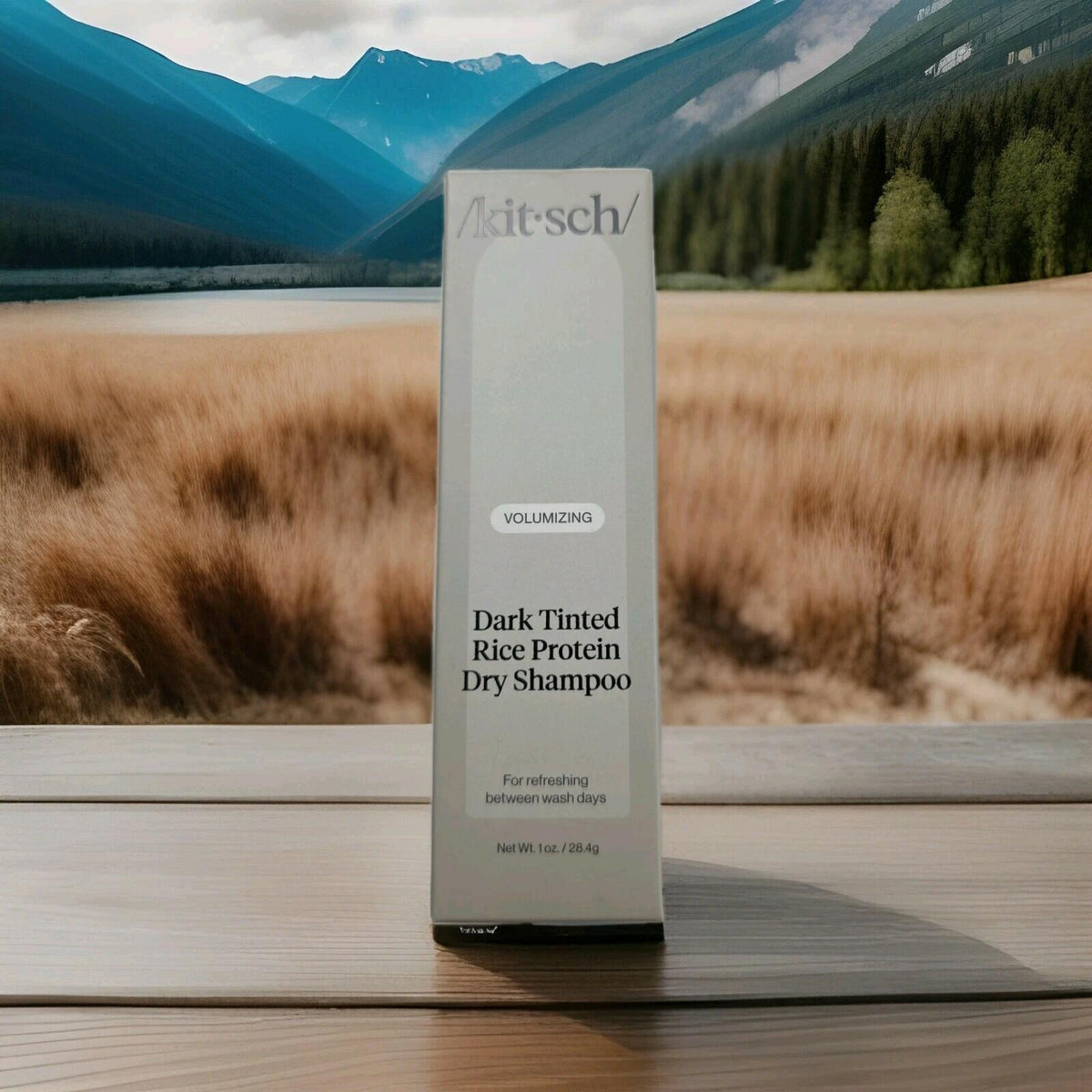 Champú seco en polvo con tinte oscuro y proteína de arroz para dar volumen Kitsch, 1 fl oz