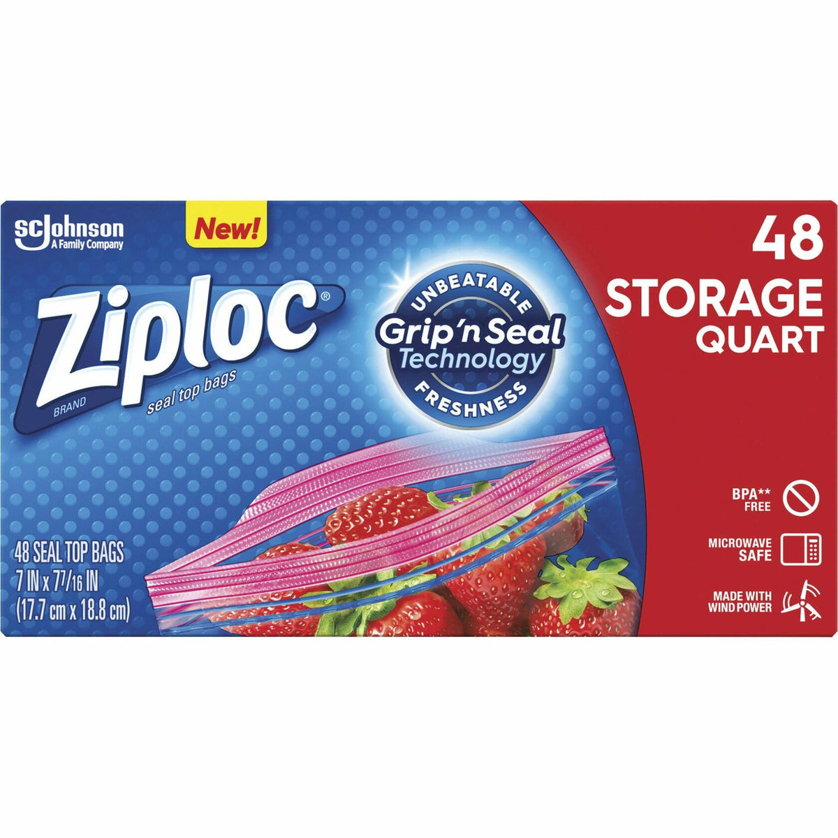 Bolsas de almacenamiento Ziploc con doble cierre DRACB003103CT transparentes, paquete de 0.6 lb