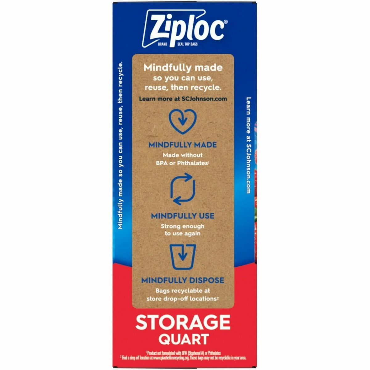 Bolsas de almacenamiento Ziploc con doble cierre DRACB003103CT transparentes, paquete de 0.6 lb